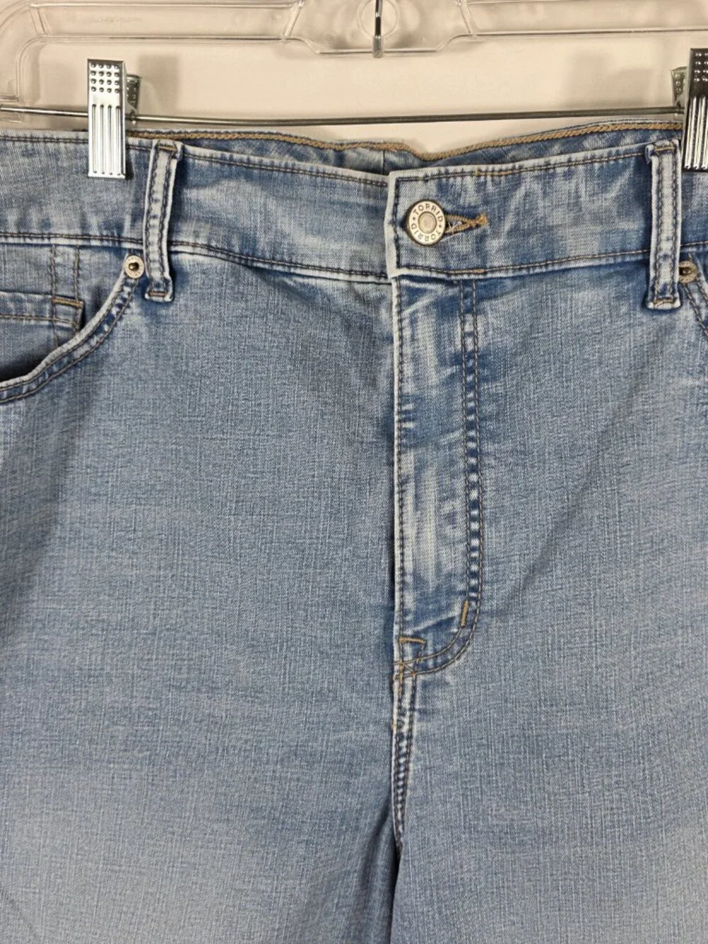 Torrid Perfect High Rise Bermuda Denim Jean Shorts Women's Size 22 Light Wash